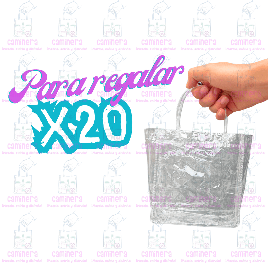 (20 Piezas) Bolsa Transparente Con Asa