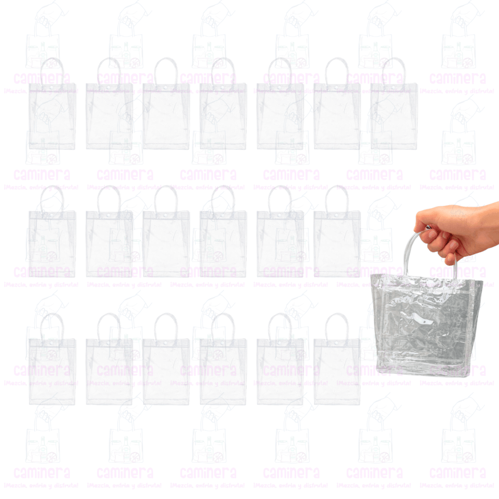 (20 Piezas) Bolsa Transparente Con Asa